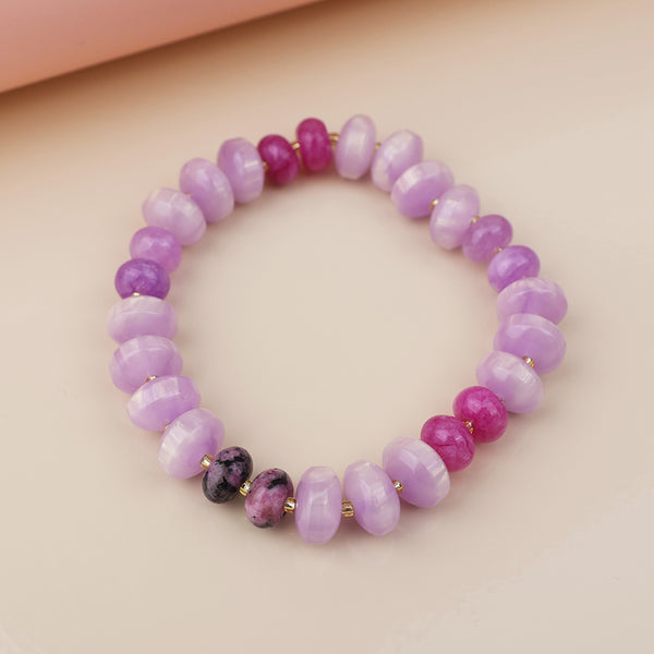 Peace of Mind Purple stone mixed bead bracelet