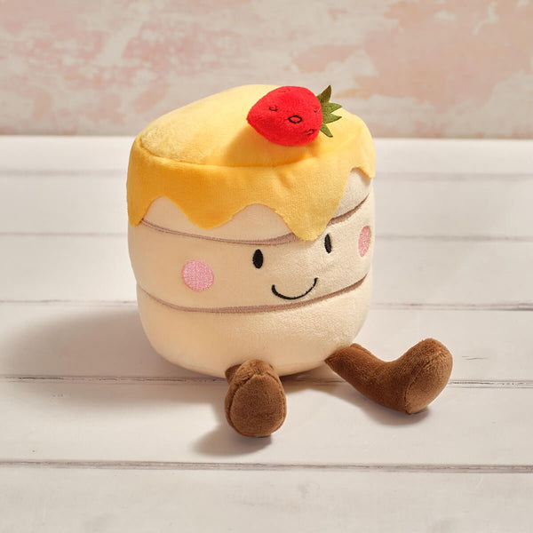 Plush Pancake Stack with Strawberry Decoration