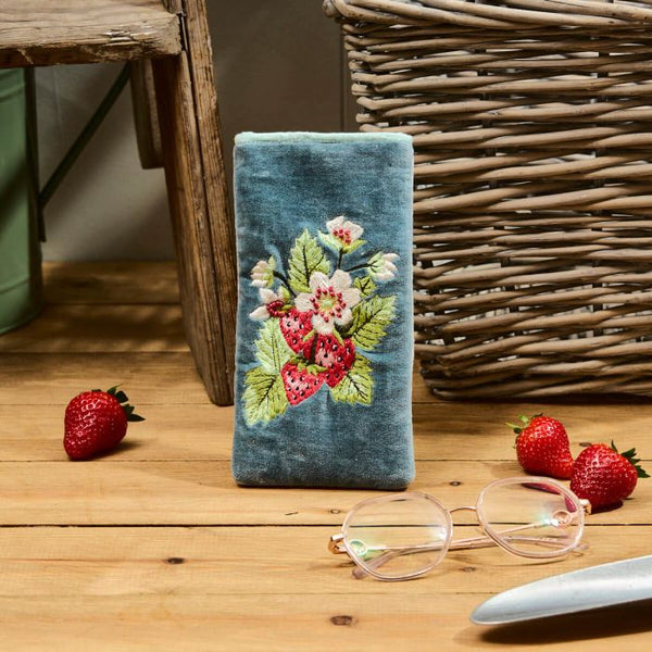 Velvet Glasses Case Strawberries