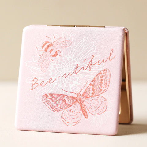Bee and Buterfly Compact Mirror