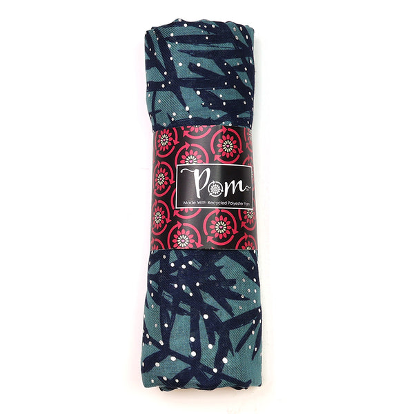Peace Of Mind Recycled Teal Blue Leaf & Foil print Scarf