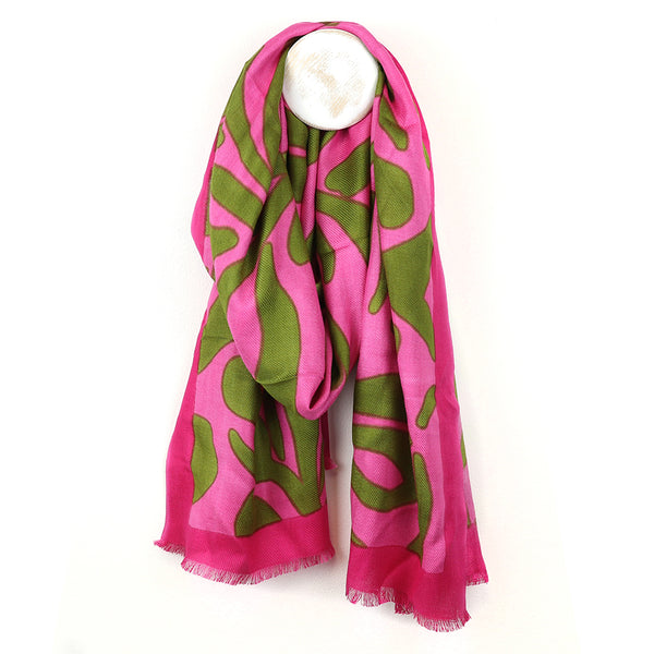 Peace Of Mind Pink Mix Abstract Swirl Scarf
