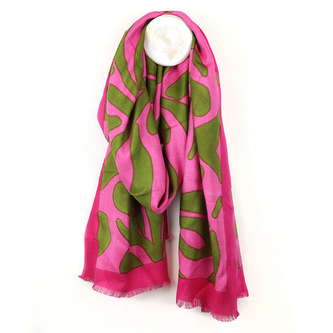 Peace Of Mind Pink Mix Abstract Swirl Scarf