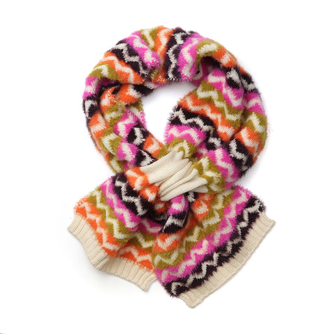 POM Peace Of Mind Autumn Bright Chevron Pull Through Scarf