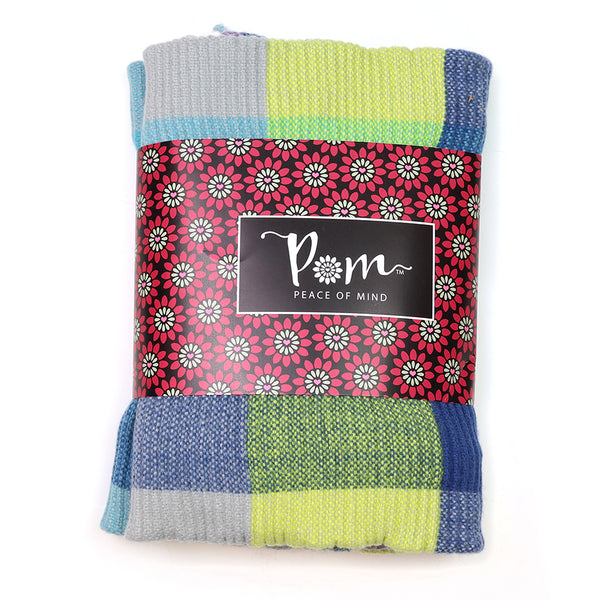 Peace Of Mind Blue & Green Mix Crinkle Check Scarf