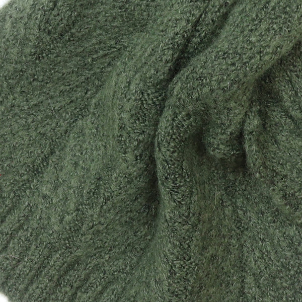 POM Peace Of Mind Charlotte dark khaki herringbone pull through scarf