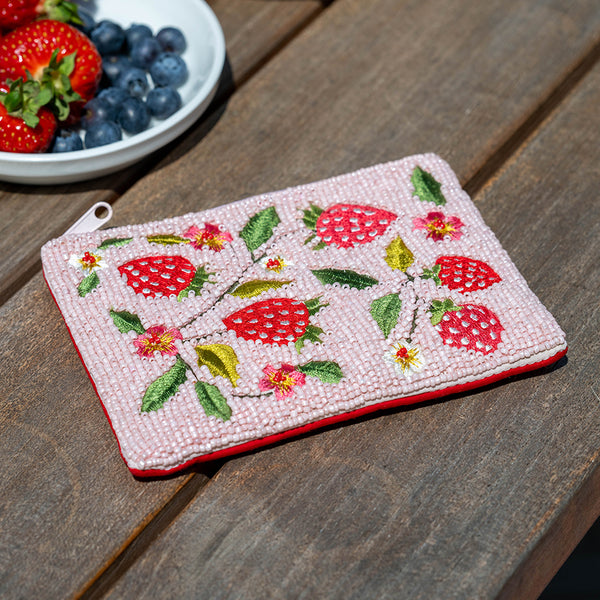 POM Strawberries Beaded Purse