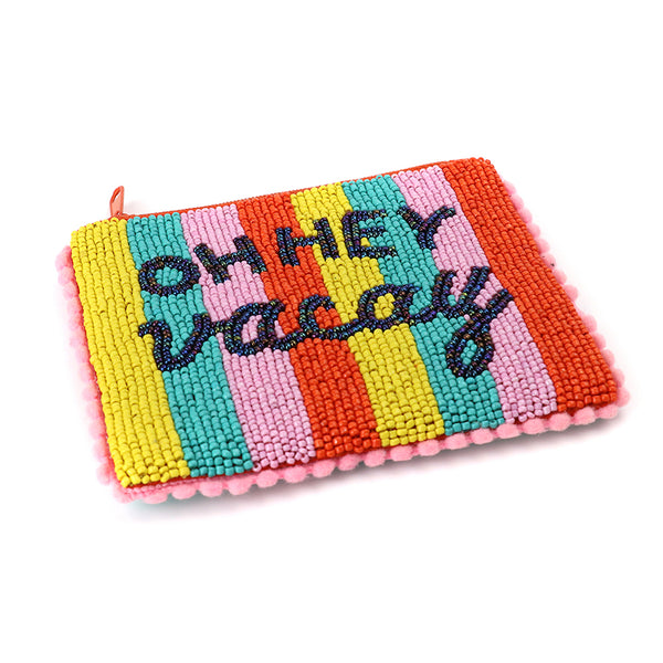 POM Rainbow Beaded Oh Hey Vacay Purse