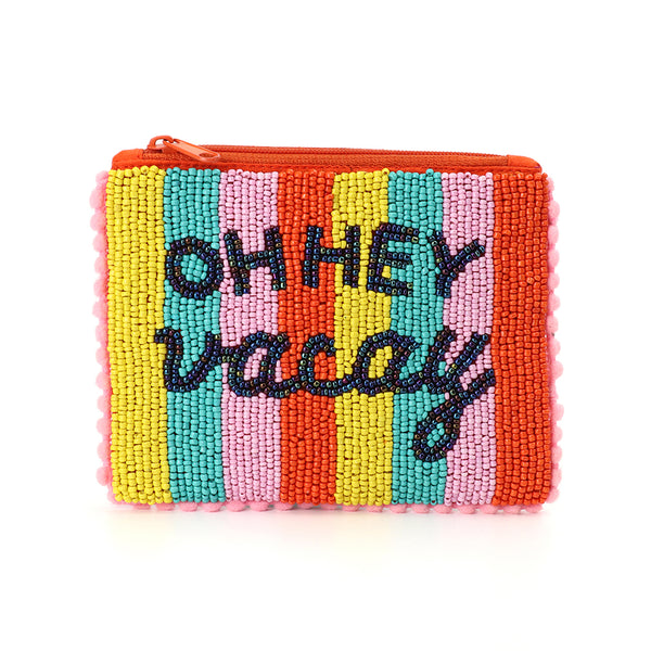 POM Rainbow Beaded Oh Hey Vacay Purse