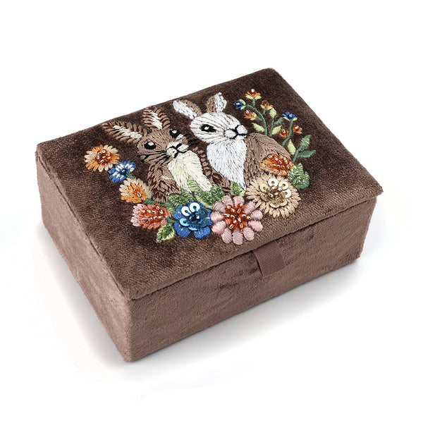 POM Cocoa Velvet Bunnie Small Jewellery Box