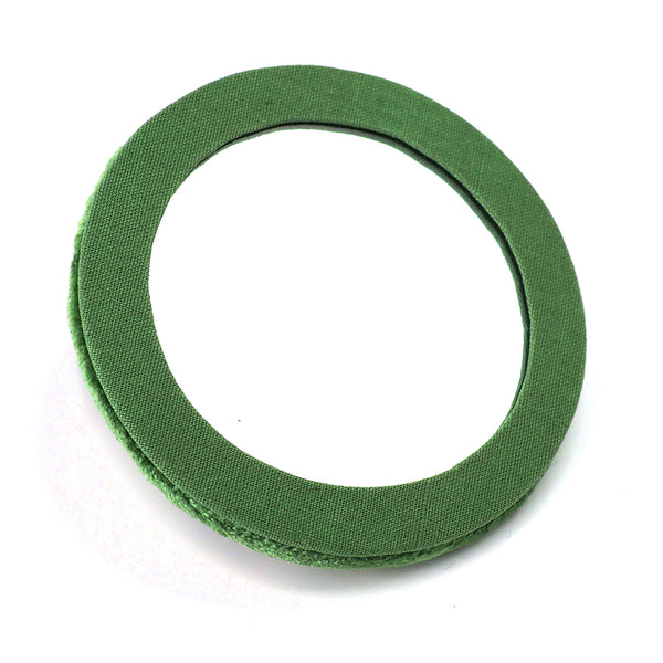 POM Green Velvet Embroidered Cherries Compact Mirror