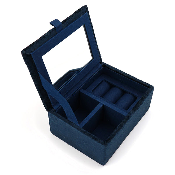 POM Navy Velvet Sealife Small Jewellery Box