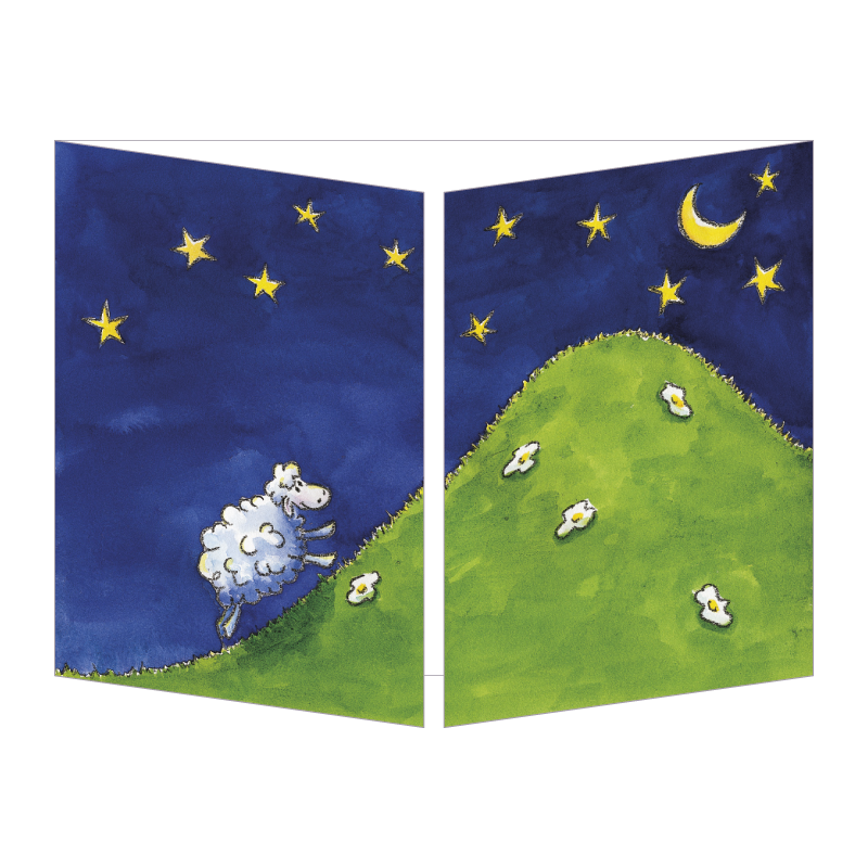 Sophie Turrel Folding Greetings Card - The Sheep in the Stars CT33