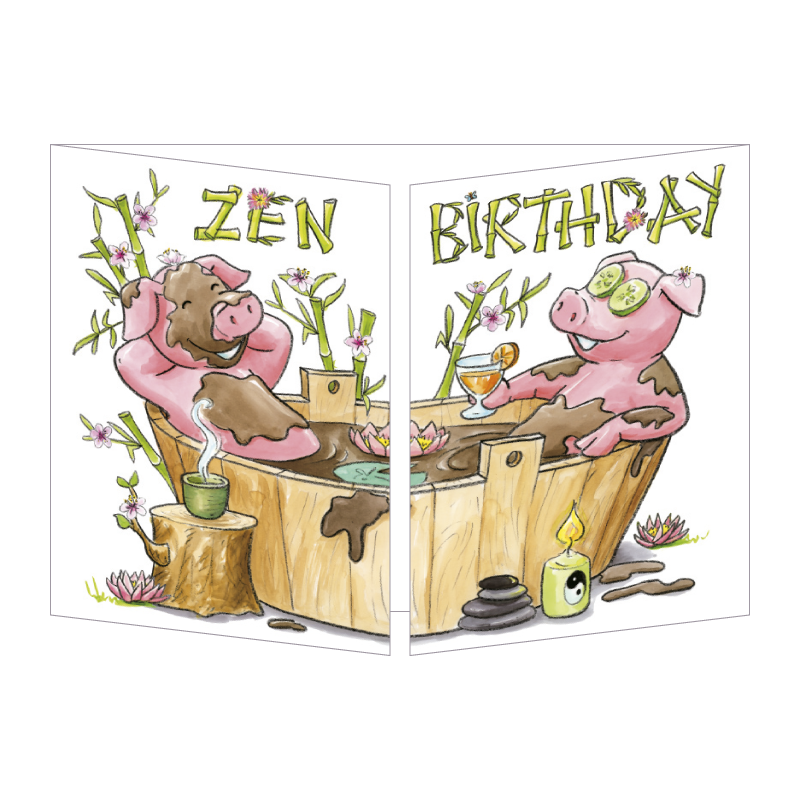 Sophie Turrel Folding Greetings Card - Zen Birthday CT338