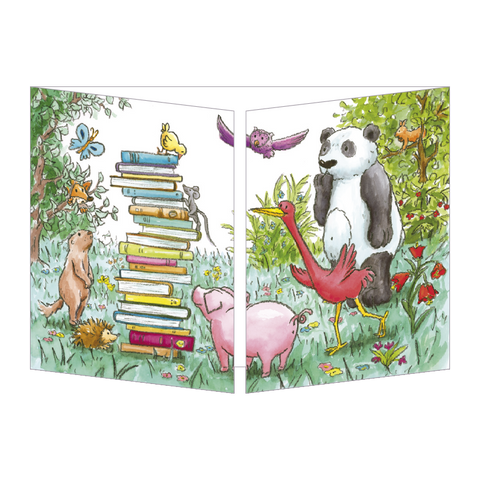 Sophie Turrel Folding Greetings Card - Reading in Nature CT341