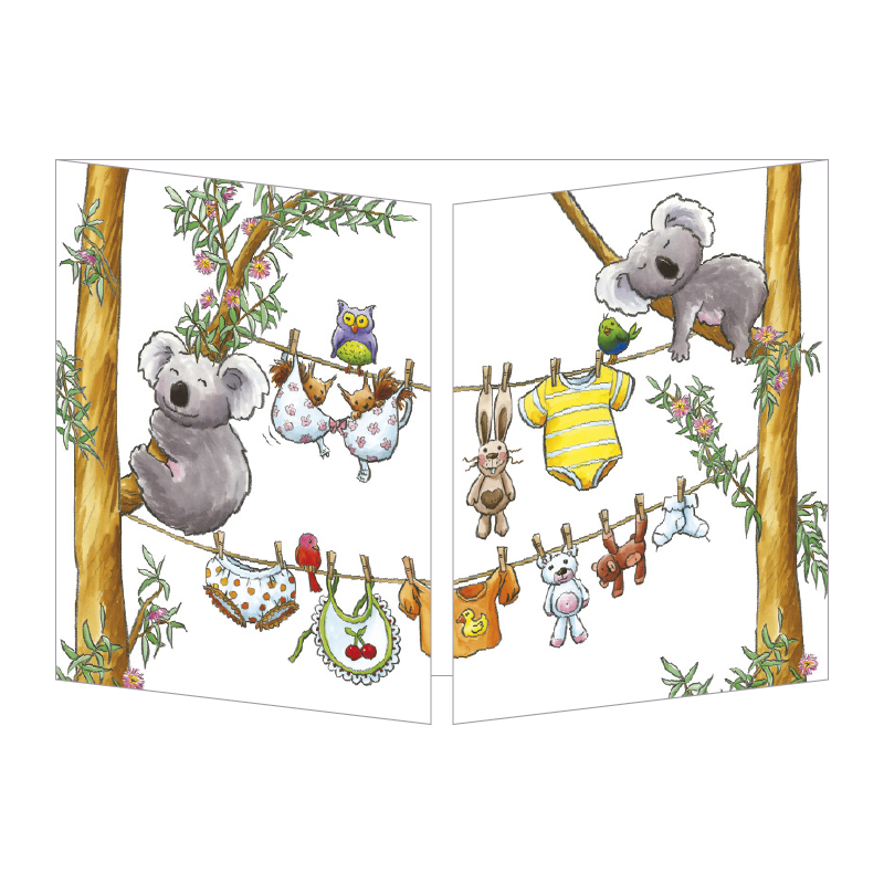 Sophie Turrel Folding Greetings Card - The Koalas CT343