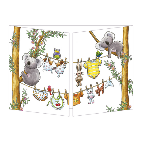 Sophie Turrel Folding Greetings Card - The Koalas CT343