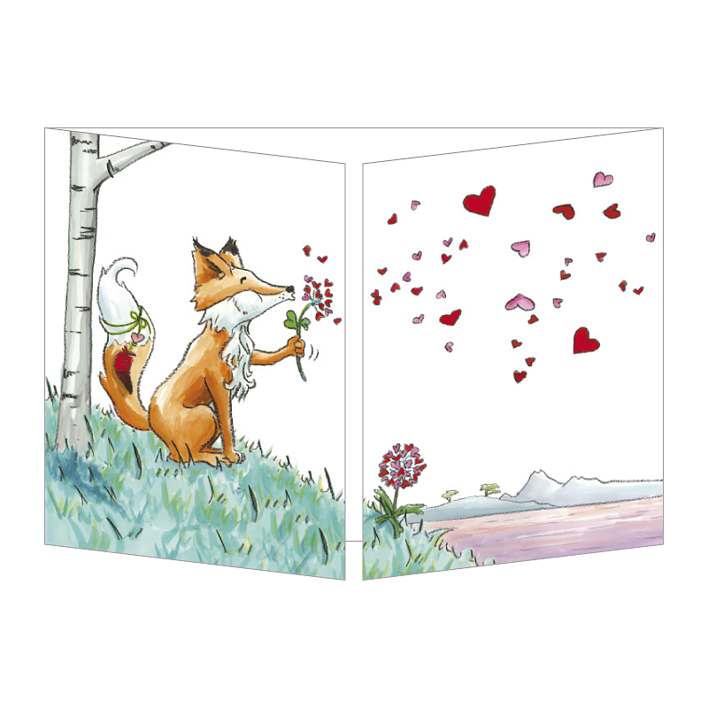 Sophie Turrel Folding Greetings Card - Kisses CT359
