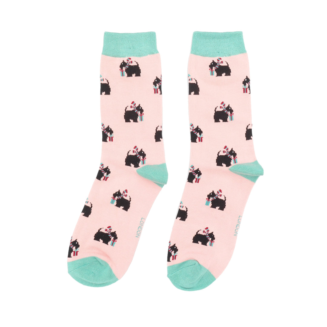 Miss Sparrow Xmas Scottie Dogs Dusky Pink