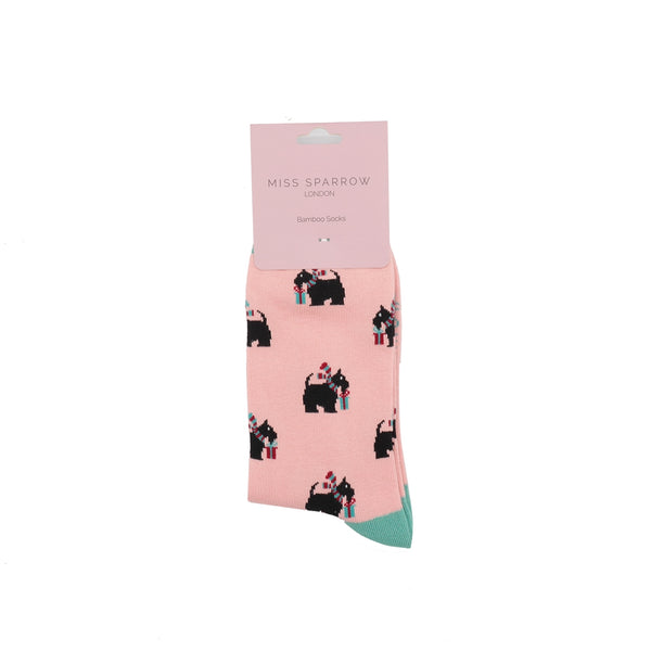 Miss Sparrow Xmas Scottie Dogs Dusky Pink