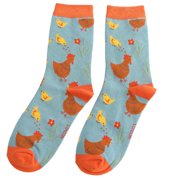 Miss Sparrow Bamboo Ladies Socks - Chicks & Hen Duck Egg