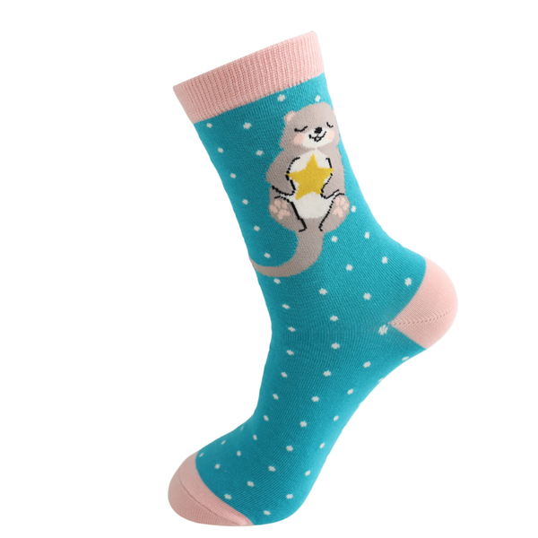 Miss Sparrow Bamboo Ladies Socks - Otter & Dots Teal