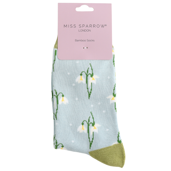 Miss Sparrow Bamboo Ladies Socks - Snowdrop Baby Blue