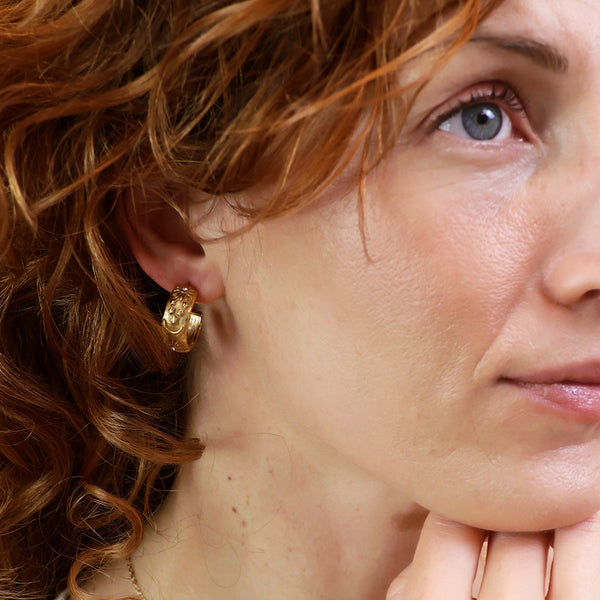 Peace of Mind Waterproof gold plated moon, star and sun hoop earrings