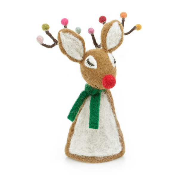 Christmas Rudolph Felt Tree Topper Decoration