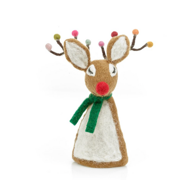 Christmas Rudolph Felt Tree Topper Decoration