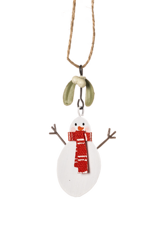 Shoeless Joe Mistletoe Snowman Twig Christmas Decoration