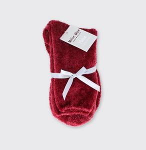 Ladies Velvet Socks Red