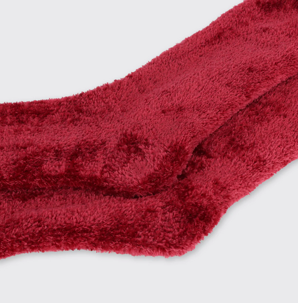 Ladies Velvet Socks Red
