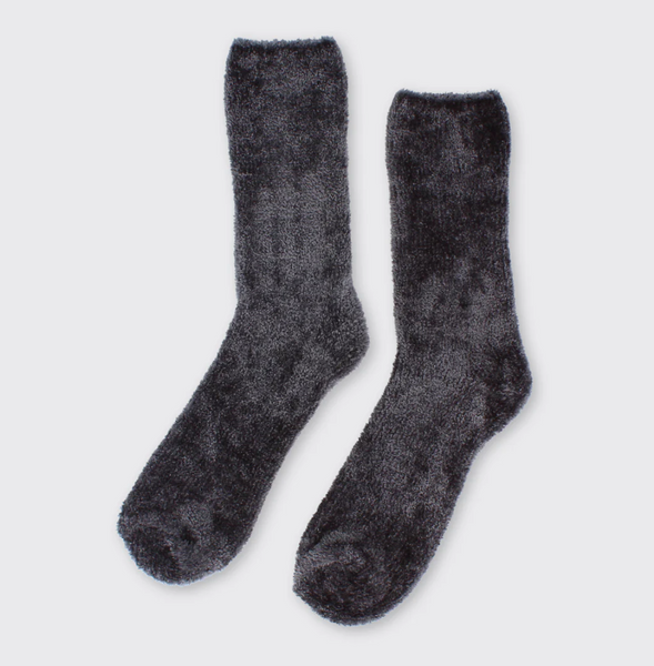 Ladies Velvet Socks Grey