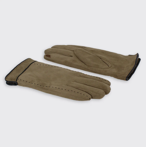 Men's Faux Suede Touchscreen Gloves Green