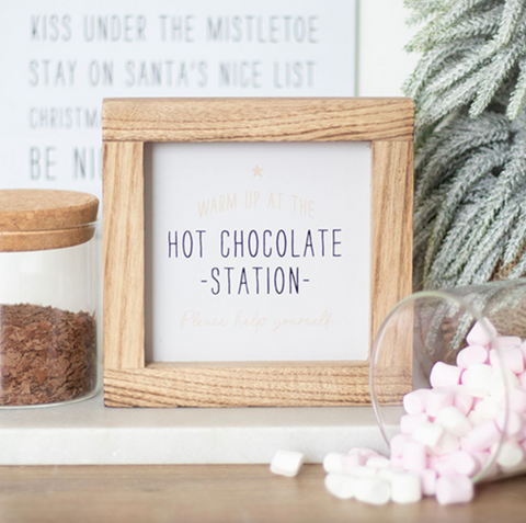 Hot Chocolate Station Wooden Sign