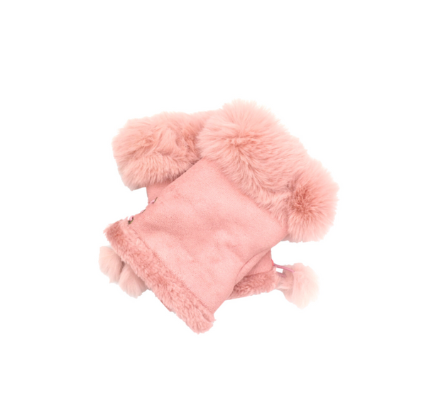 Fingerless Gloves with Faux Fur Cuff
