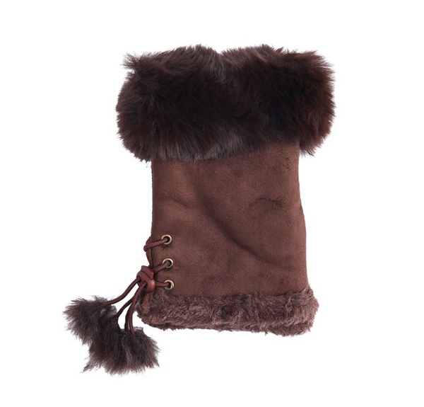 Fingerless Gloves with Faux Fur Cuff