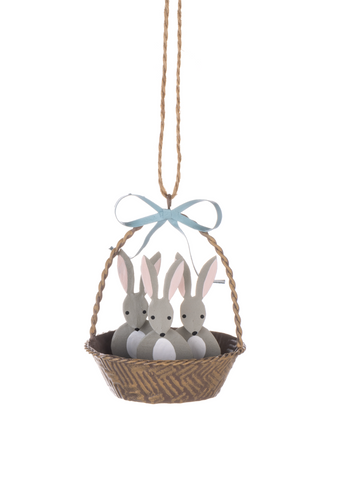 Shoeless Joe Trio of Bunnies in Bucket