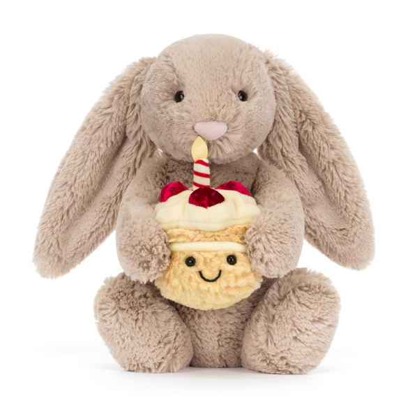 Jellycat Bashful Beige Bunny 'Birthday'