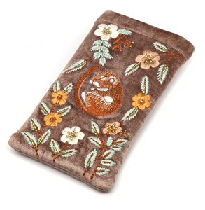 POM Buff Velvet Sleeping Doormouse Embroidered Glasses Case