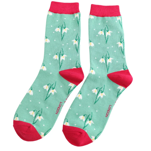 Miss Sparrow Bamboo Ladies Socks - Snowdrop Green