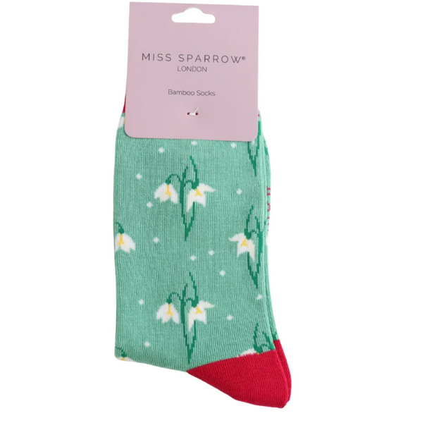 Miss Sparrow Bamboo Ladies Socks - Snowdrop Green