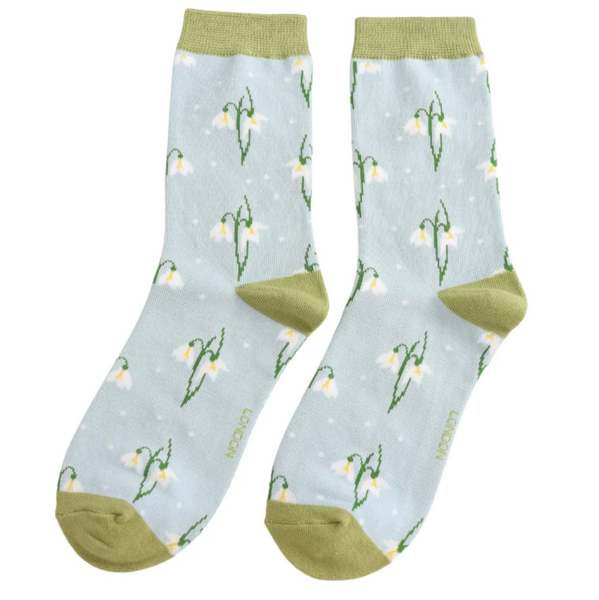 Miss Sparrow Bamboo Ladies Socks - Snowdrop Baby Blue