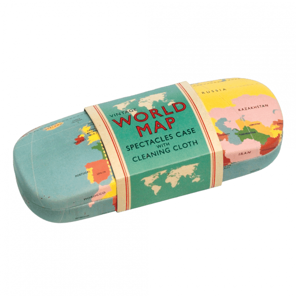World Map Glasses Case