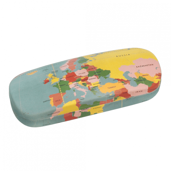 World Map Glasses Case