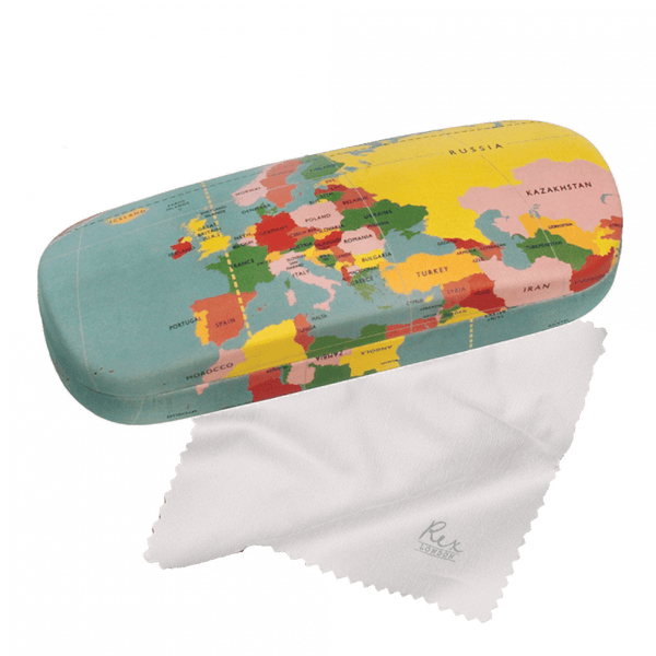 World Map Glasses Case