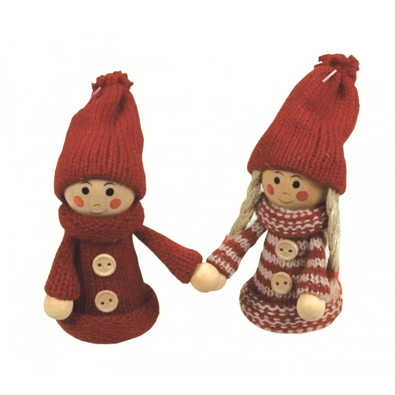 Christmas Red Scandi Dolls Decoration