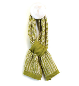 POM Peace of Mind Lime and Ecru Scandi Pull Through Scarf