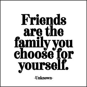 Quotable Greetings Card - Friends are the family.....